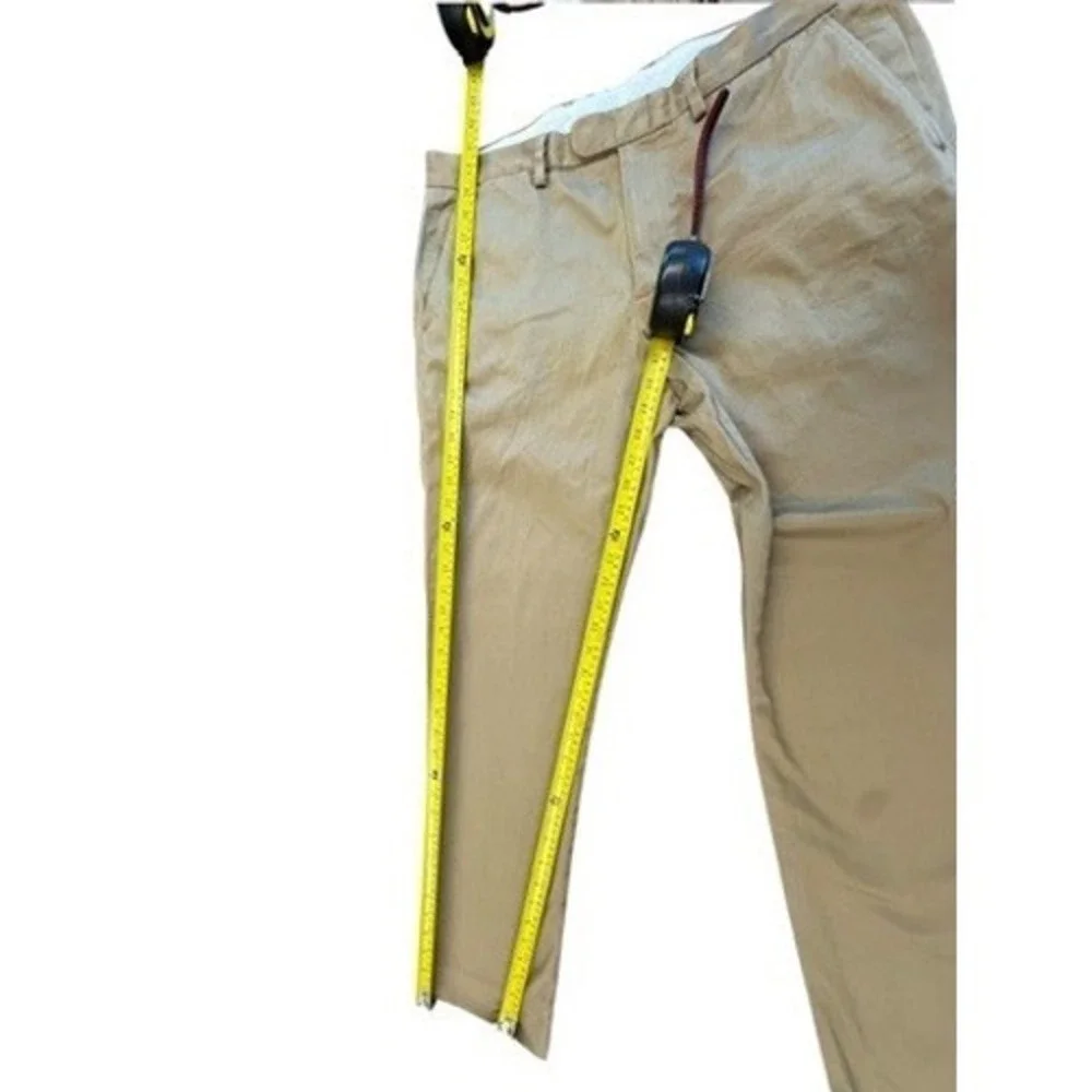 J.Crew Bowery Chino Pants Mens 34x32 Khaki Tan Stretch Cotton Twill